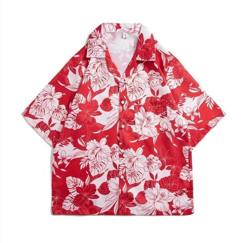 Vintage Hawaiian Floral Shirt - Kemeja bunga antik lengan pendek gaya