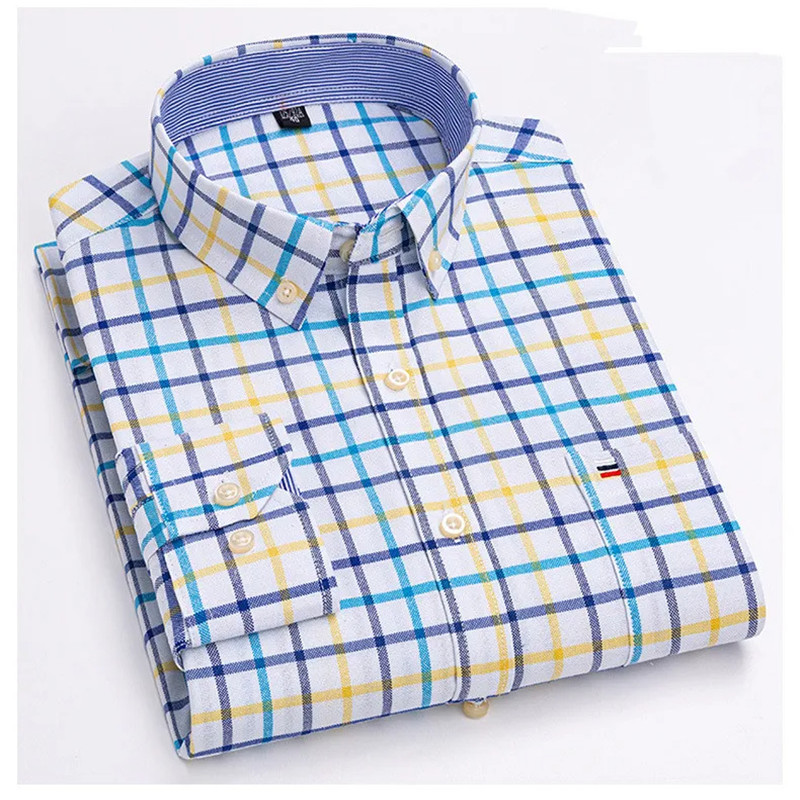 2024 kemeja pria baru lengan p - Oxford Cotton Casual Shirt Business ulasan dan harga