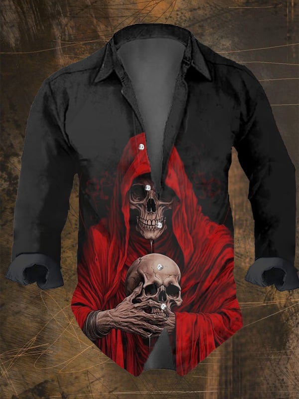 Halloween kemeja lengan panjan - Vintage Hawaiian Floral Shirt ulasan dan harga