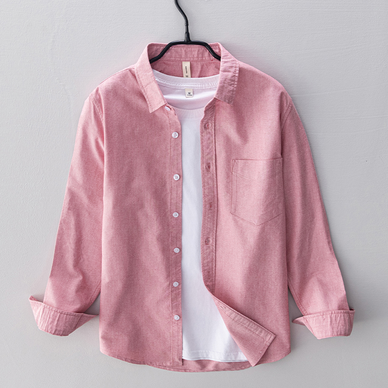 Kemeja katun lengan panjang pr - Oxford Cotton Casual Shirt Business ulasan dan harga