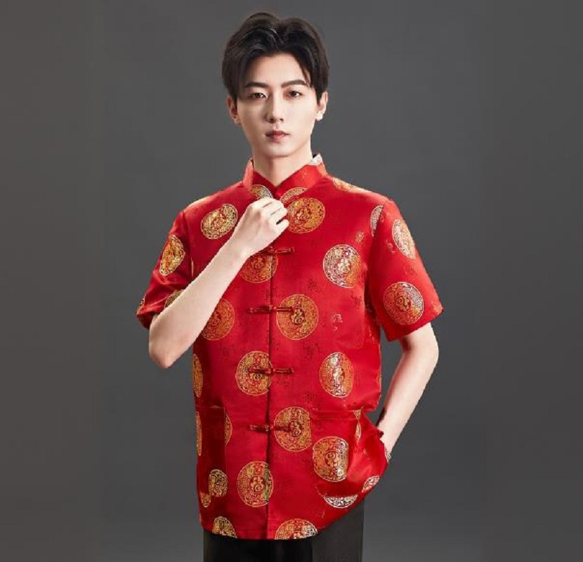 Kaos Lengan Pendek Pria dengan - Mens Satin Silk Dress Shirt ulasan dan harga