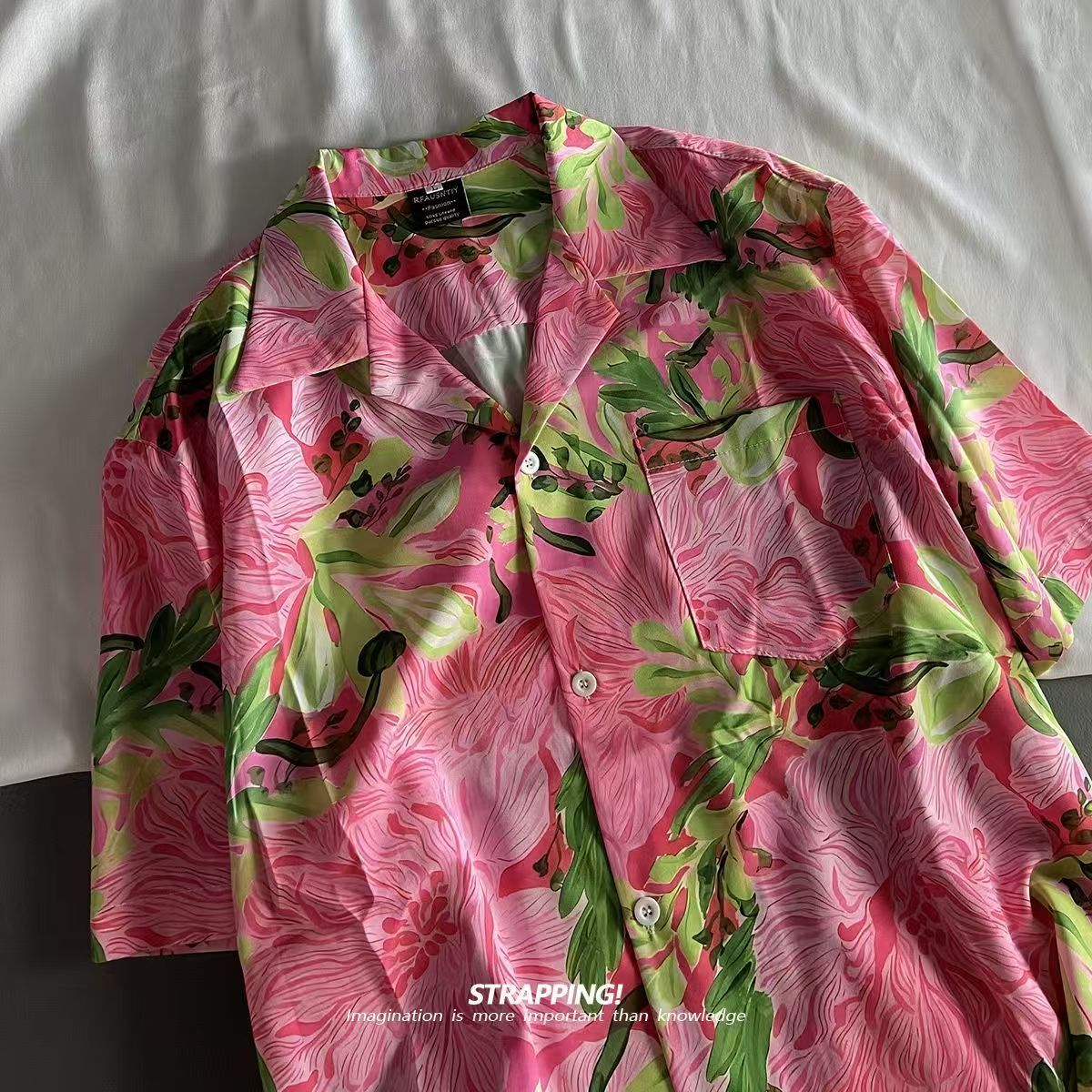 Kemeja Hawaii Kerah Kuba Bunga - Vintage Hawaiian Floral Shirt ulasan dan harga
