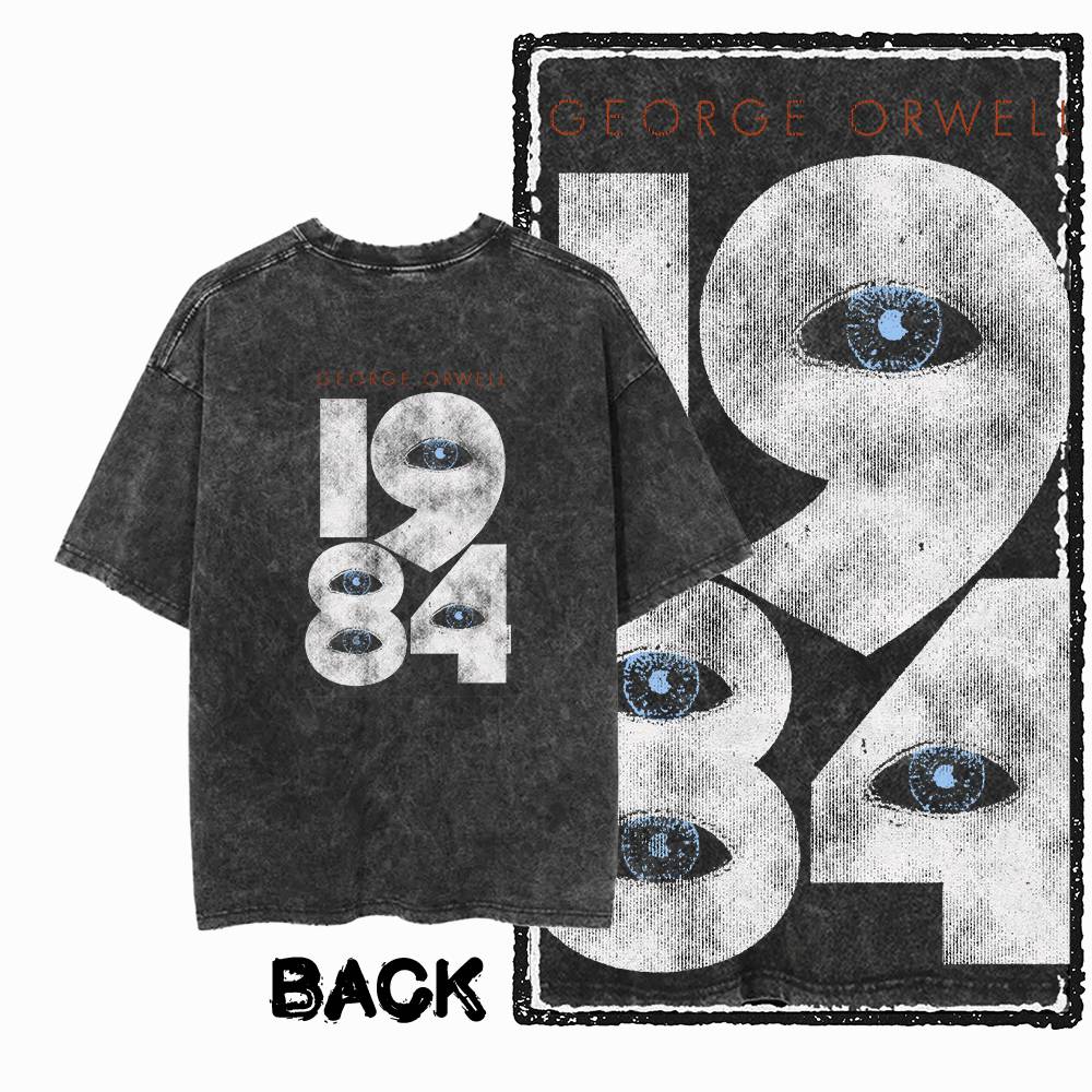G02 Kaos Pria Katun Ukuran Bes - Acid Wash Vintage Graphic T Shirt ulasan dan harga