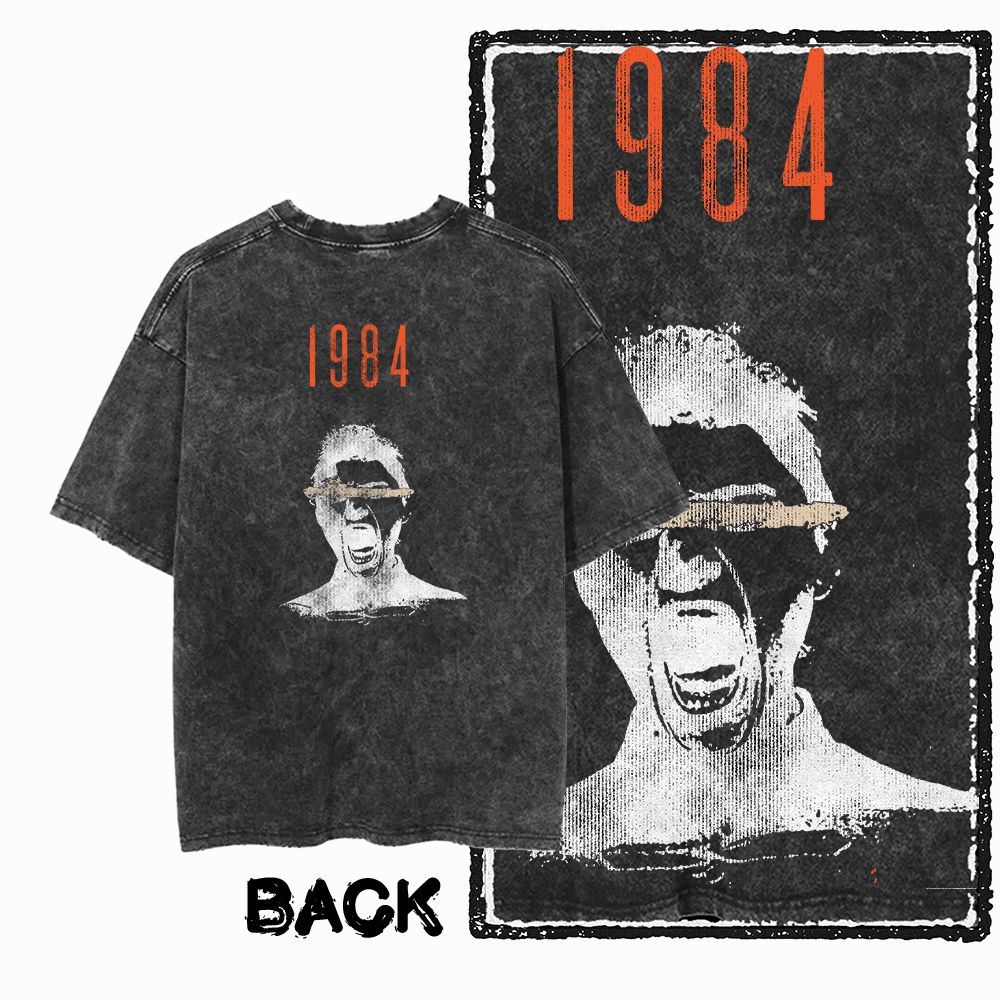 G02 Kaos Pria Katun Ukuran Bes - Acid Wash Vintage Graphic T Shirt ulasan dan harga