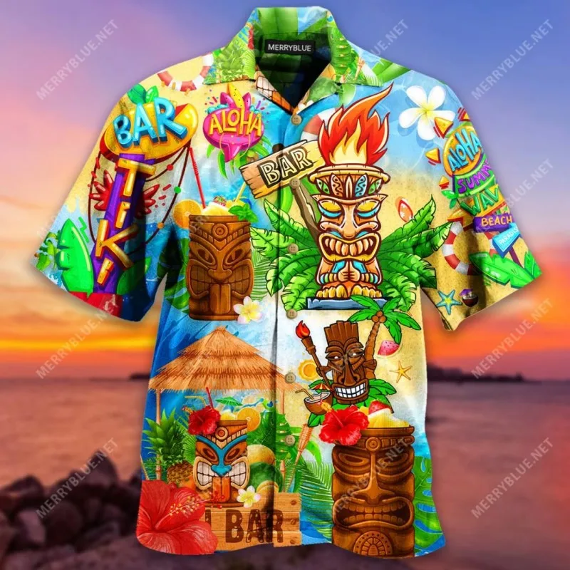 Kemeja Pria Musim Panas Motif  - Vintage Hawaiian Floral Shirt ulasan dan harga