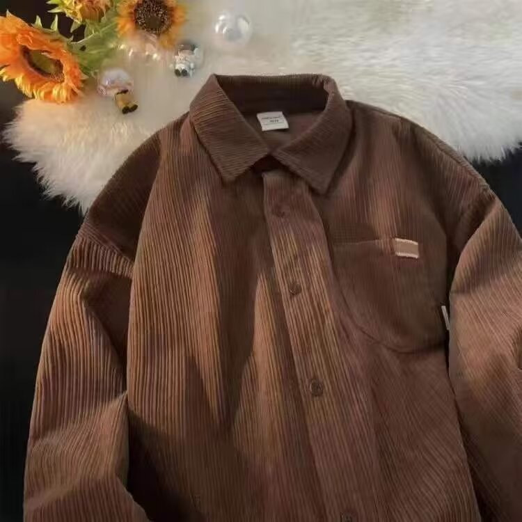 Kemeja Corduroy Pria, Warna Po - Corduroy Button Up Shirt Men ulasan dan harga